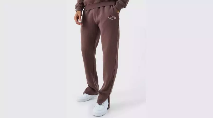 Man Fit Washed Split Hem Jogger