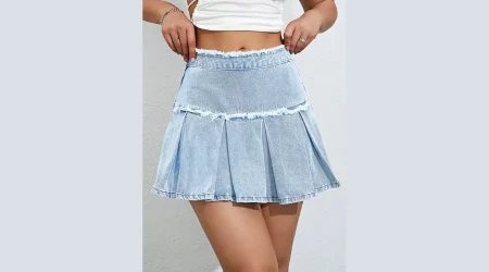 Master Effortless Style With These Pleated Denim Mini Skirts By SHEIN