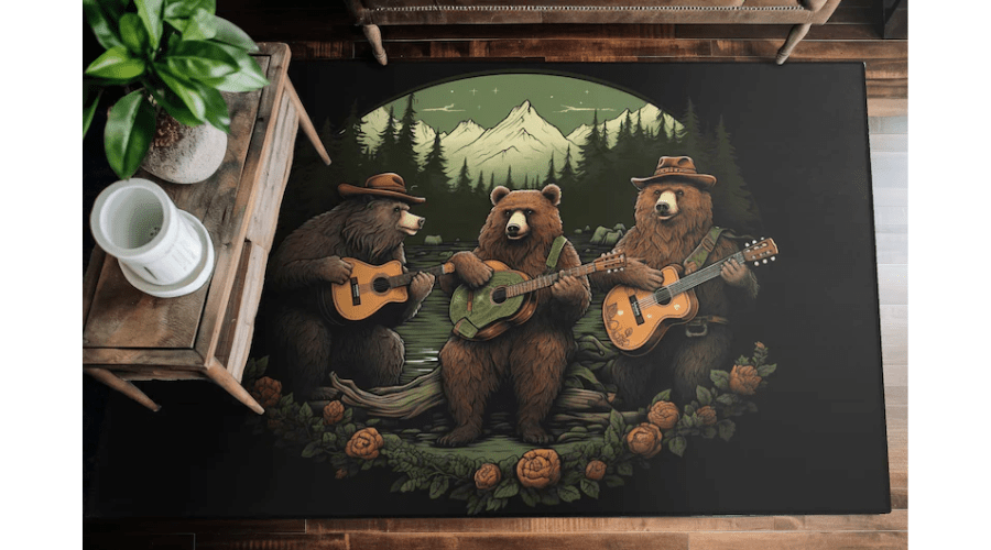 Band of Bears in The Mountains Outdoor Camping Rug