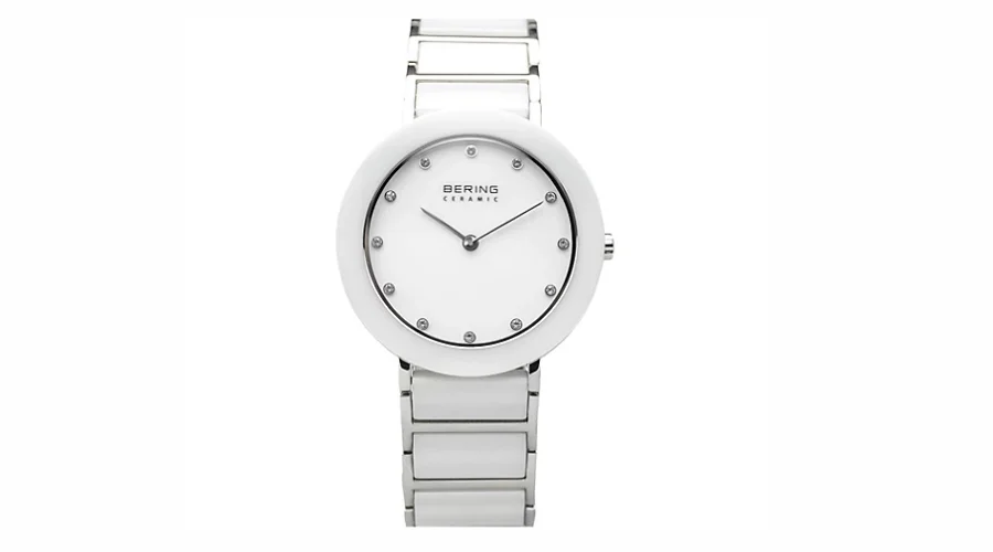 Bering Women's Stainless And White Ceramic Bracelet Watch