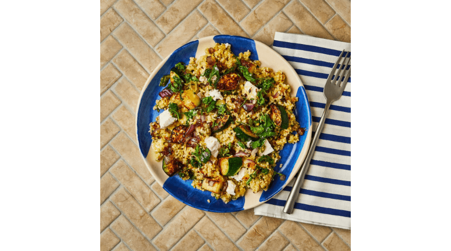Bulgur Salad with Green Chutney  & Goats’ Cheese 