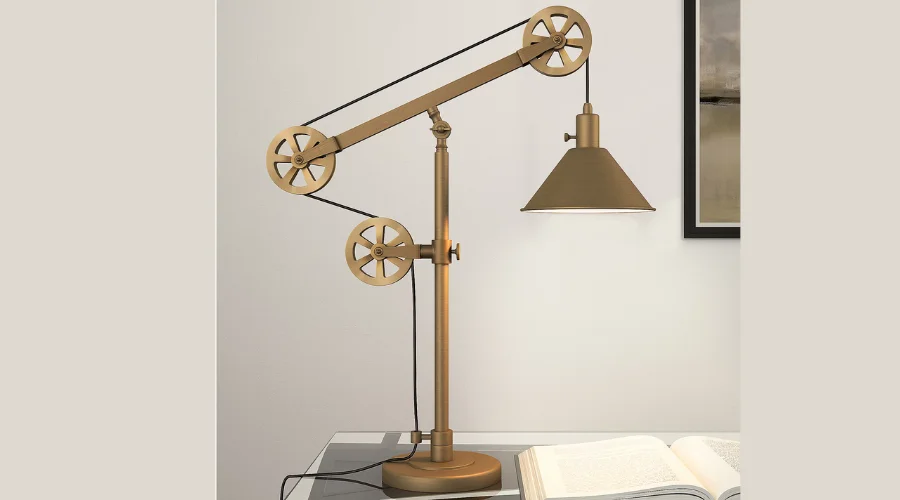 Hudson & Canal Descartes Swanky Table Lamp with Pulley System
