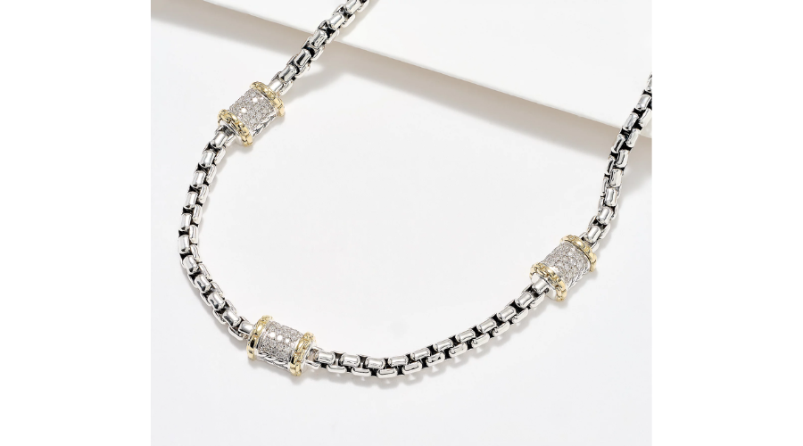 Jai SS & 14K Gold Diamond Necklace