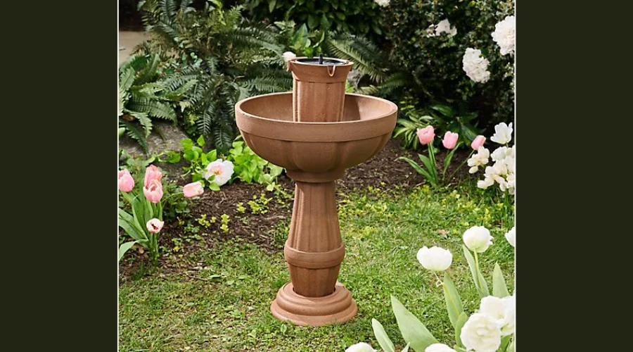 5-in-1 Cordless Fluted Fountain with Timer