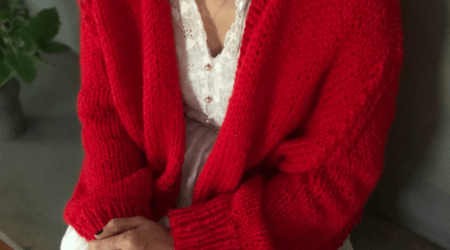 Red knitted Cardigans