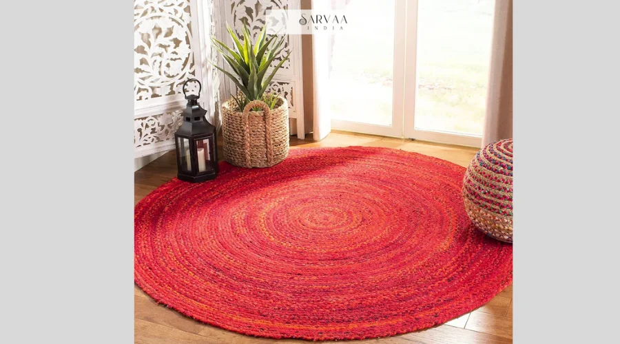 Solid Color Cotton Braided Round Rug
