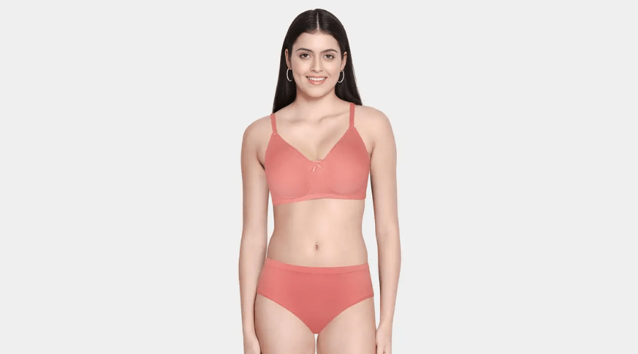 Susie Lobster Bisque Full Coverage Solid Lingerie Set