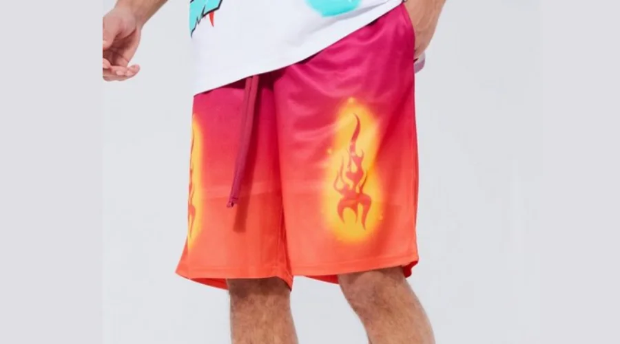 Tall Mesh Ombre and Flame Short 