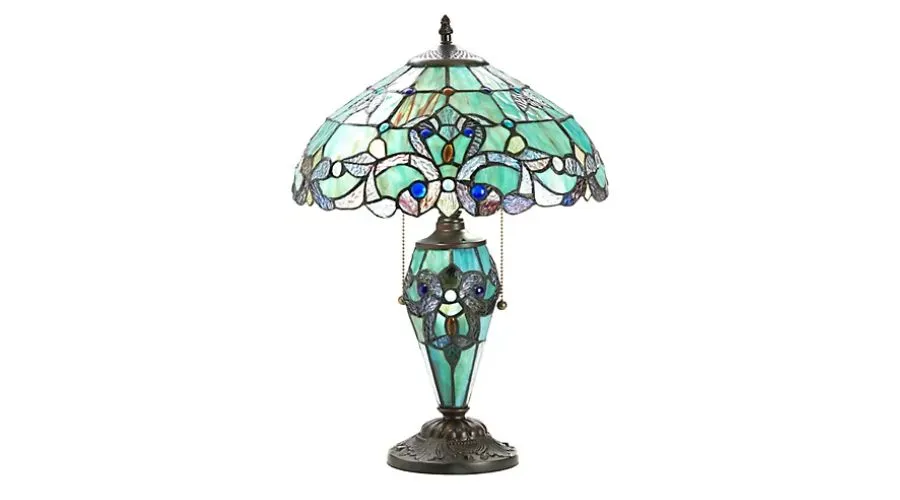 Tiffany Style Stained Glassouble Lit Lamp 