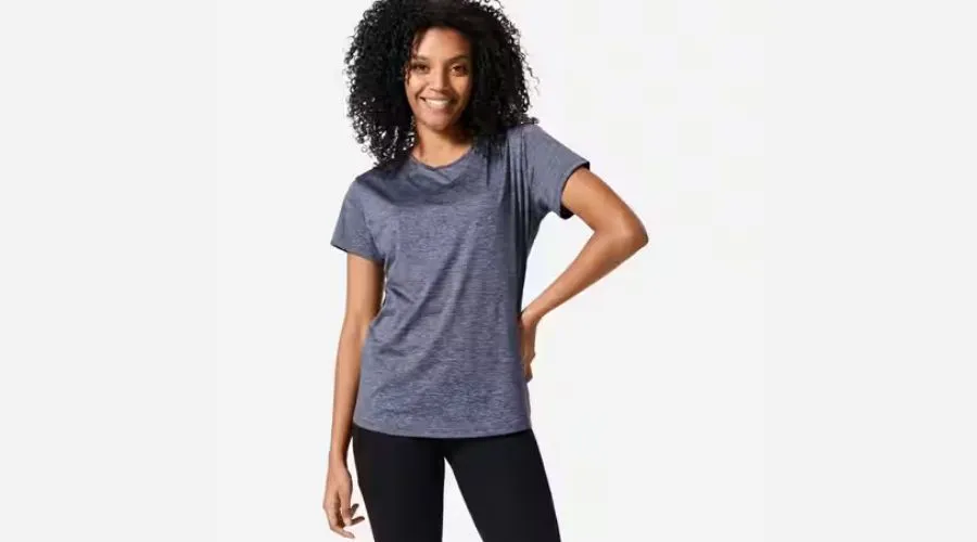 Women’s Short-Sleeved Cardio Fitness T-Shirt - Mottled Grey 