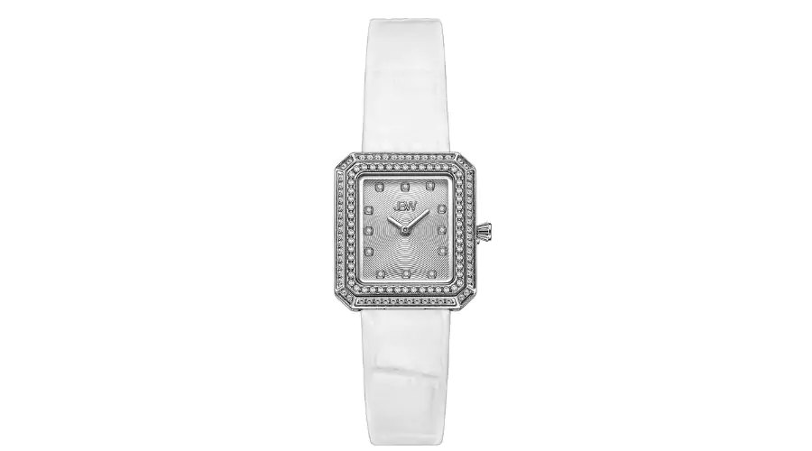 JBW Women's Arc Diamond Accent Leather Strap Watch