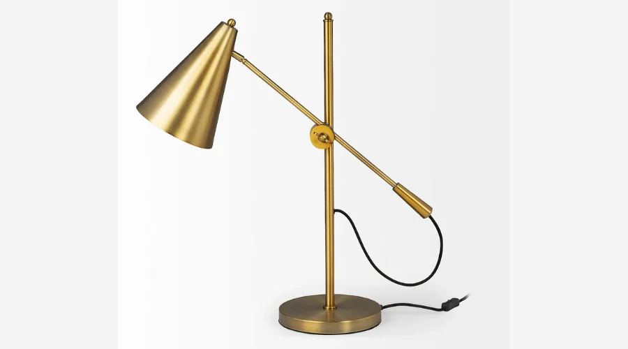 Adjustable Golden Cone Small Lamp For Desk Or Table
