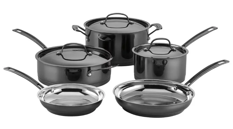 Mica-Shine Cuisinart Stainless Steel Cookware Set 