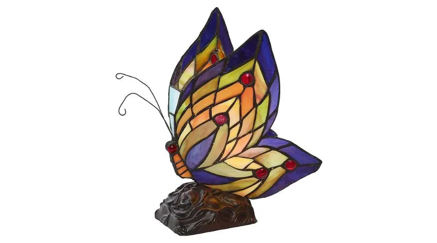 River Of Goods-Butterfly Stained Glass Lamp
