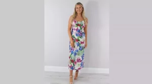 Satin floral dress for special occasions