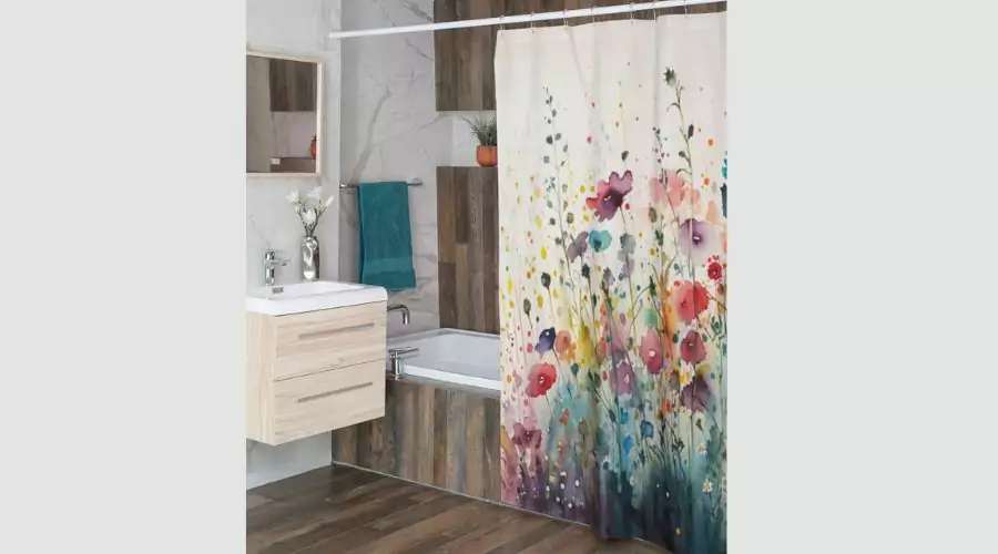 Wildflowers Shower Curtain | Colourful Floral Bathroom Décor 
