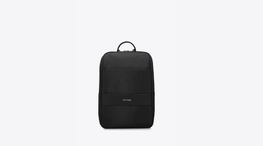 Laptop Backpack with silver zipper in black | Feedhour