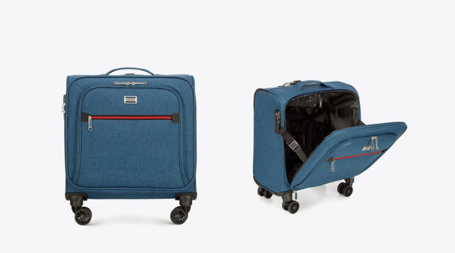 Briefcase with a colourful blue zipper | Feedhour
