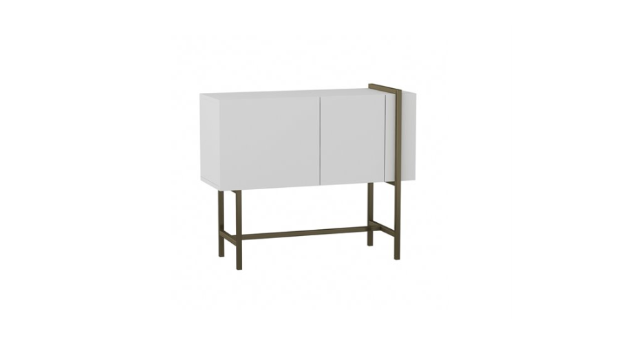 Euforia White Console with Golden Metal Legs | Feedhour