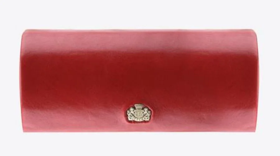 Smooth red leather case for glasses