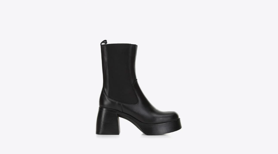 Women's Black Leather Ankle Boots
