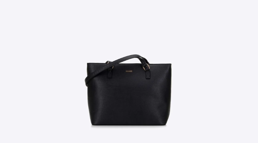 Classic Black Eco-Leather Shopper Bag | Feedhour