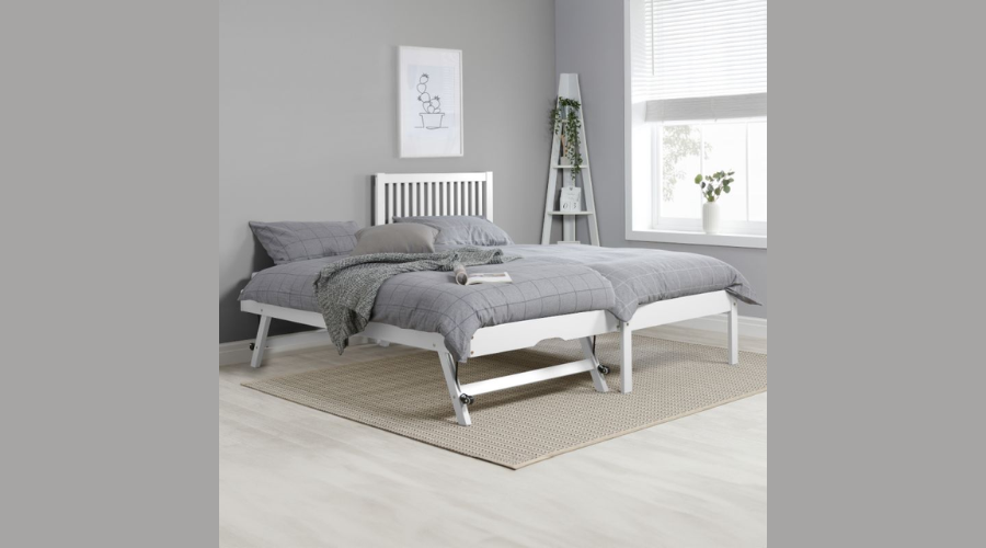 3 Ft Buxton White Wooden Guest Bed Frame in White