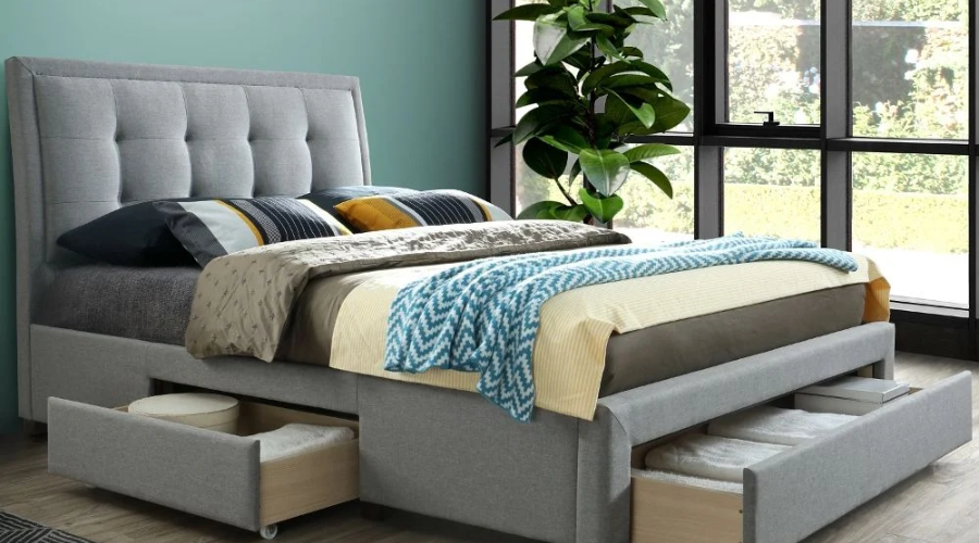 Fabio Wooden White Bookcase- 2 Drawer Storage Bed