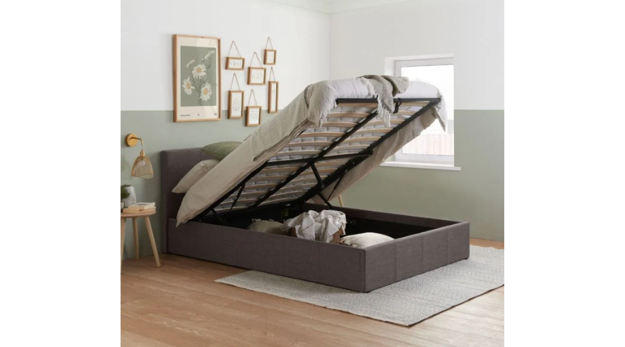 Grey Fabric Ottoman Bed by Berlin 