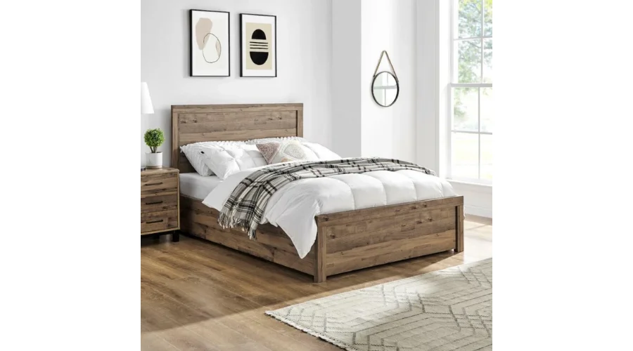 Rodley Oak Wooden Ottoman Storage Bed | Feedhour