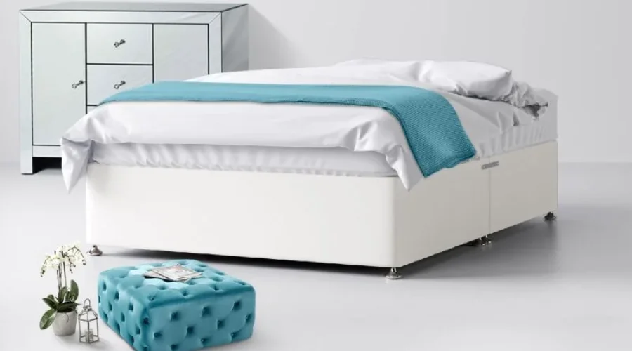 White Fabric Divan Bed