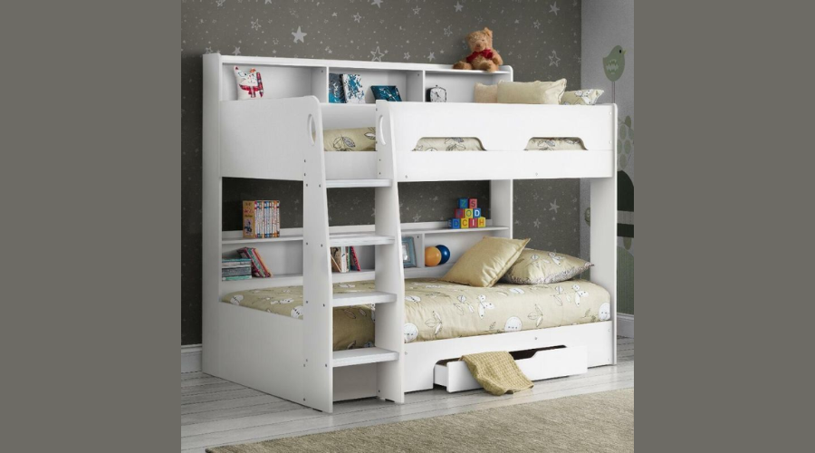  White Orion Wooden Storage Bunk Bed Frame in 3 Ft Single