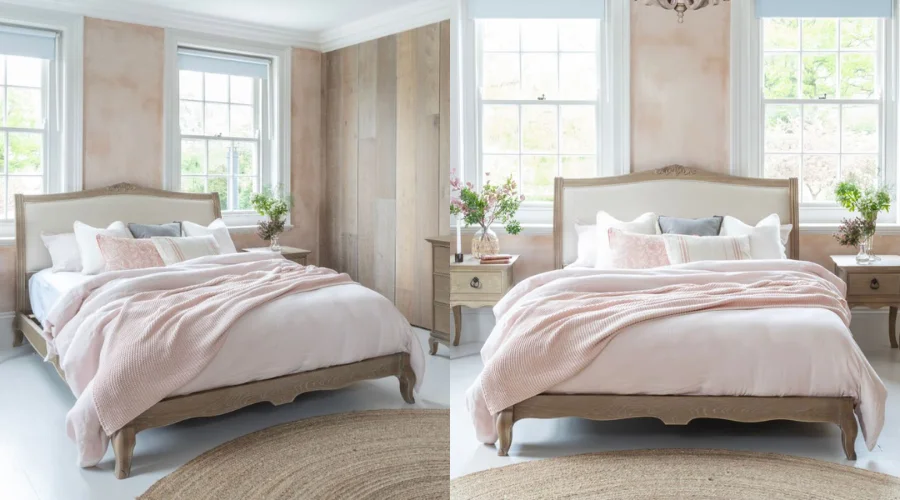 Willis & Gambier Camile Oak & White wooden low foot end bed frame
