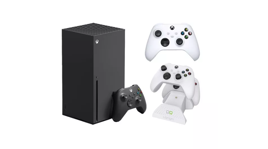 Xbox Series X, Additional White Controller & Twin Docking Station Bundle | Feedhour