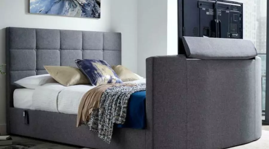 Thornberry Light Grey Fabric Electric TV Bed