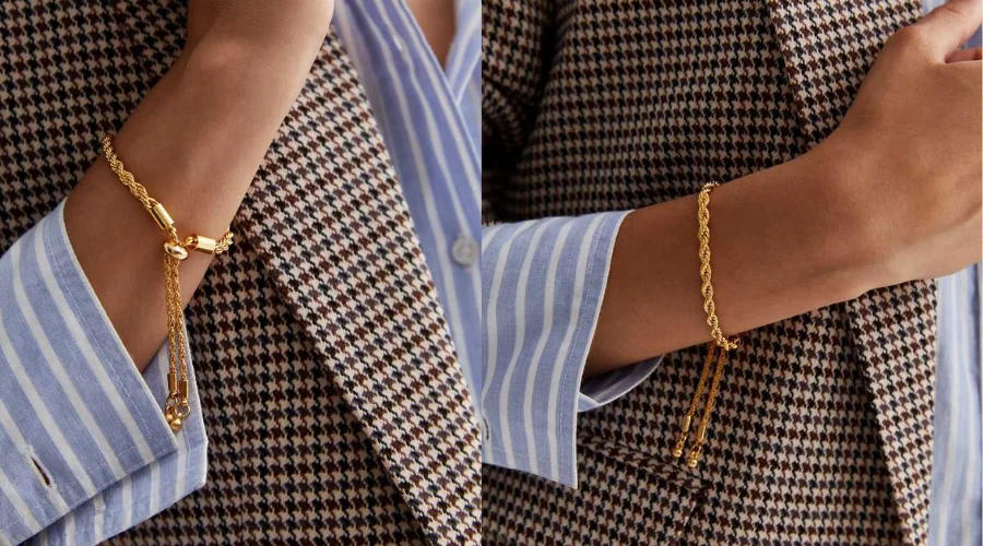 18ct Gold Plated Twist Toggle Bracelet