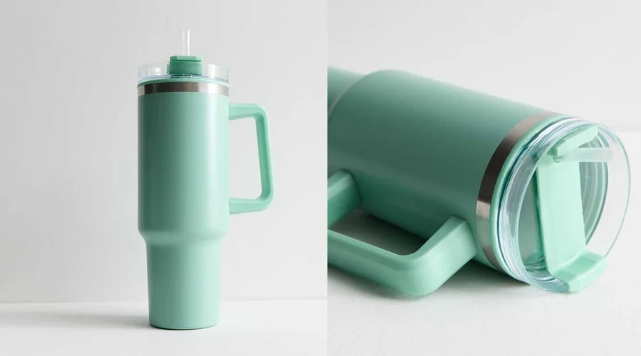 Mint Green Insulated 1L Straw Cup