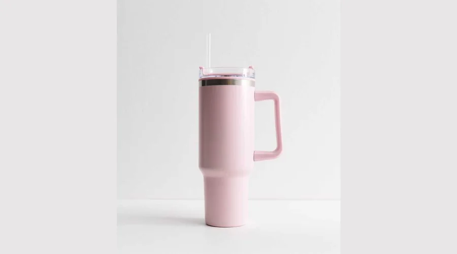 Pink Insulated 1L Straw Cup