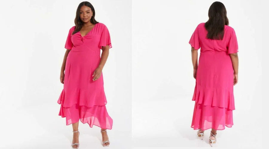 Quiz Curves Frill Hem Midi Dress