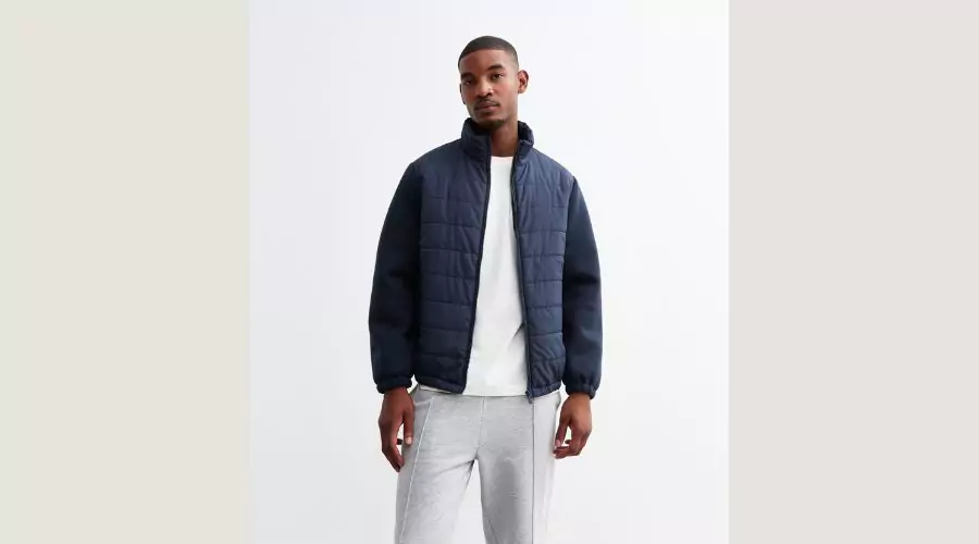 Navy Regular Hybrid Puffer Jacket