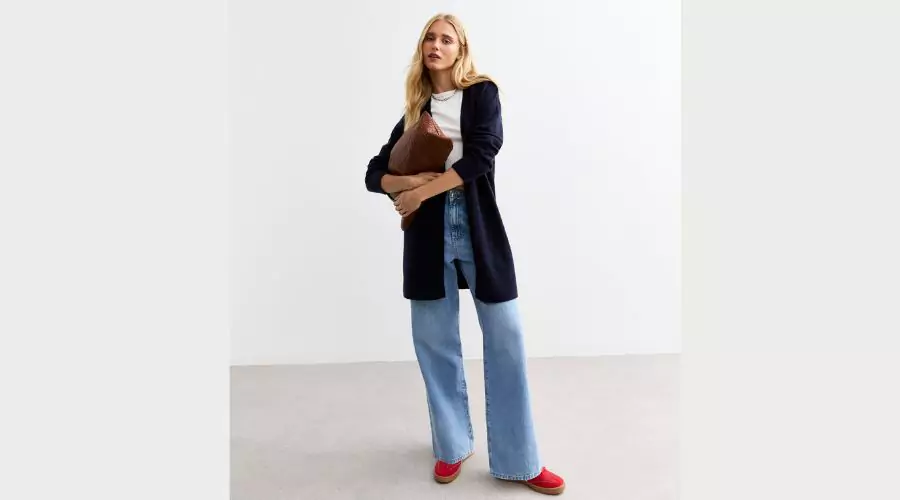 Navy Soft Knit Long Cardigan