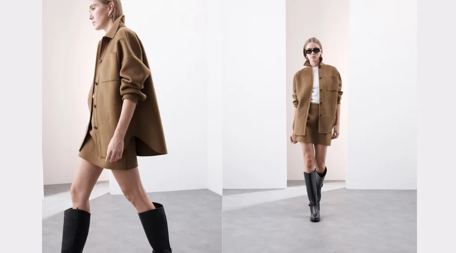Wool Blend Collared Shacket