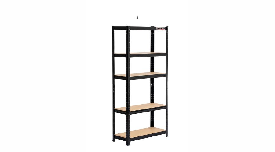 150 x 75 x 30cm - Black - 5 Tier Boltless Heavy Duty Garage Shelving Unit 