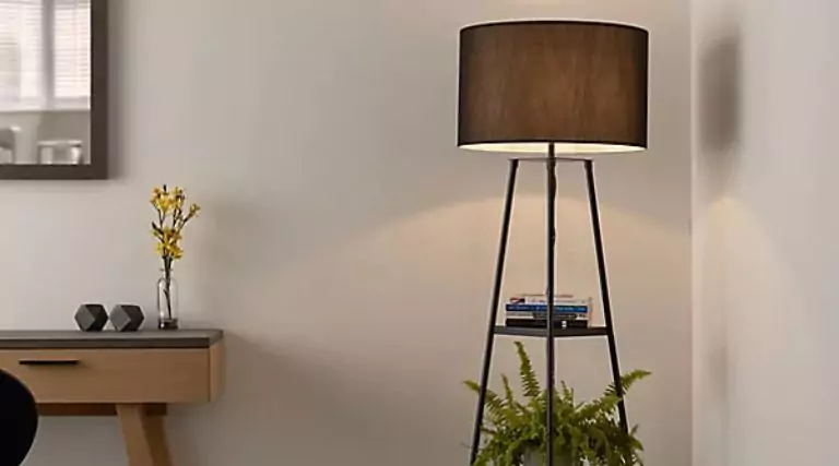 Triton Tripod Shelved Matt LED Floor Lamp