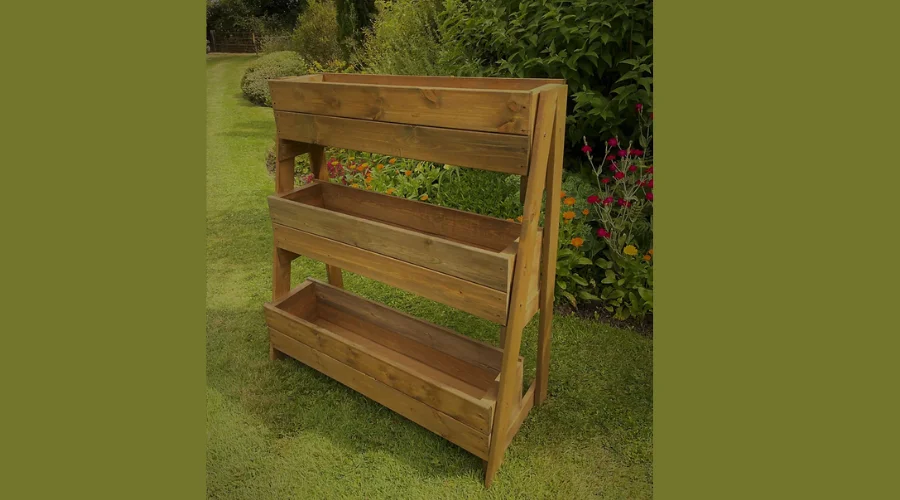 Elevate Your Herb Garden with the Large Wooden Ladder Planter