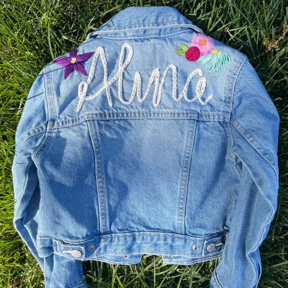 Hand-Embroidered Kids Jean Jacket