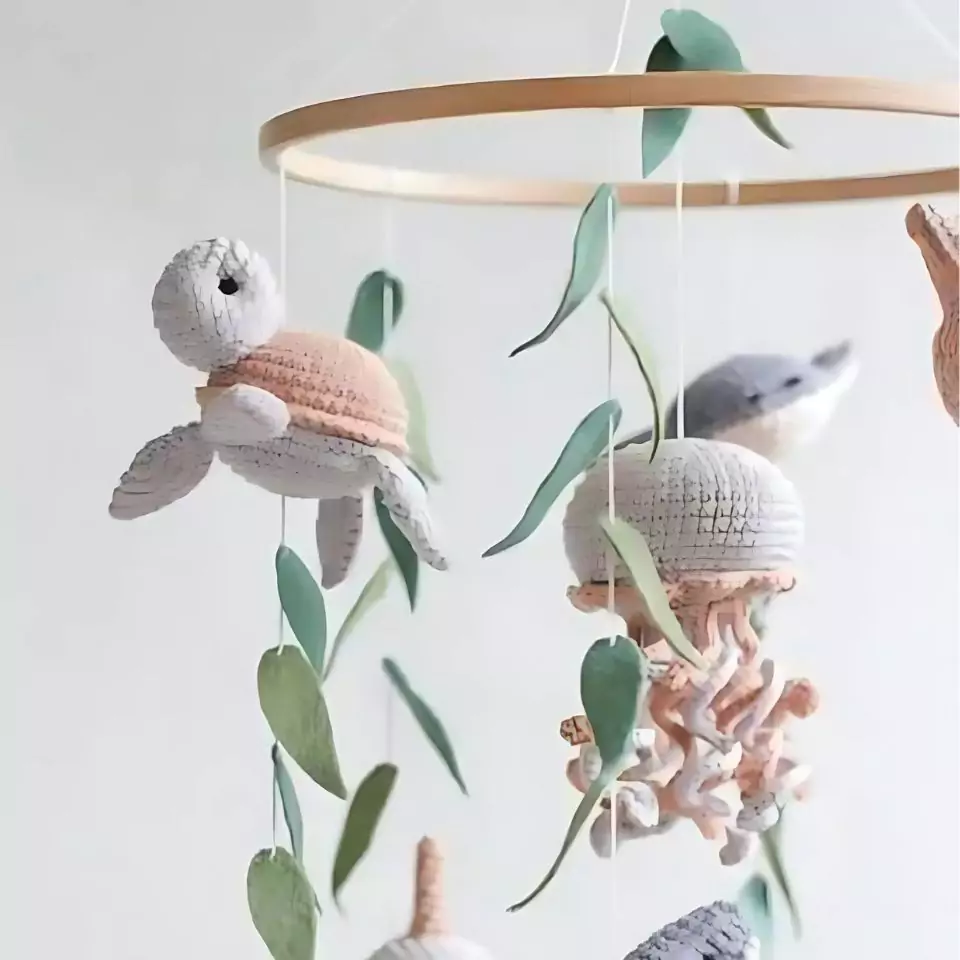 Crochet Nursery Decor | Underwater Crib Mobile