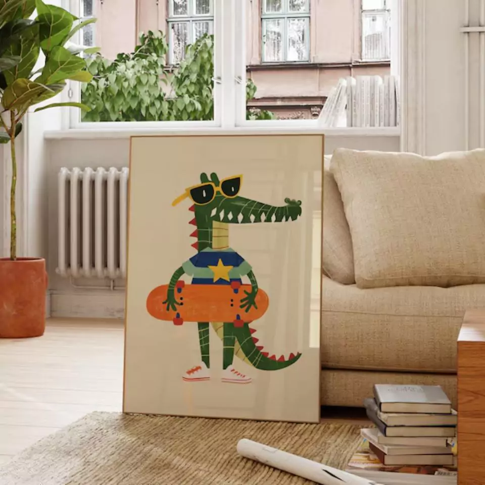 Kids Wall Art | Animal Nursery Decor | Playroom Print