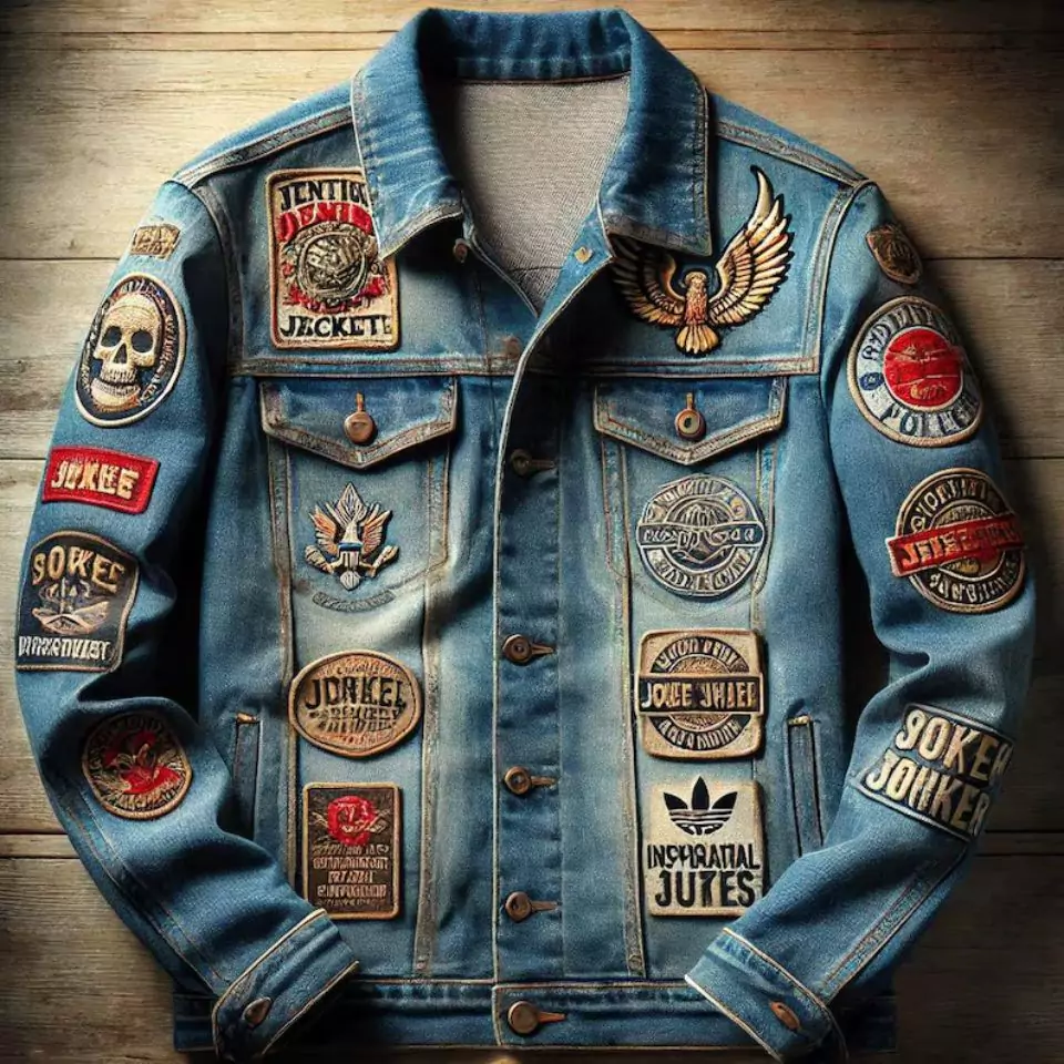 Custom Denim Jacket with Embroidered Patches