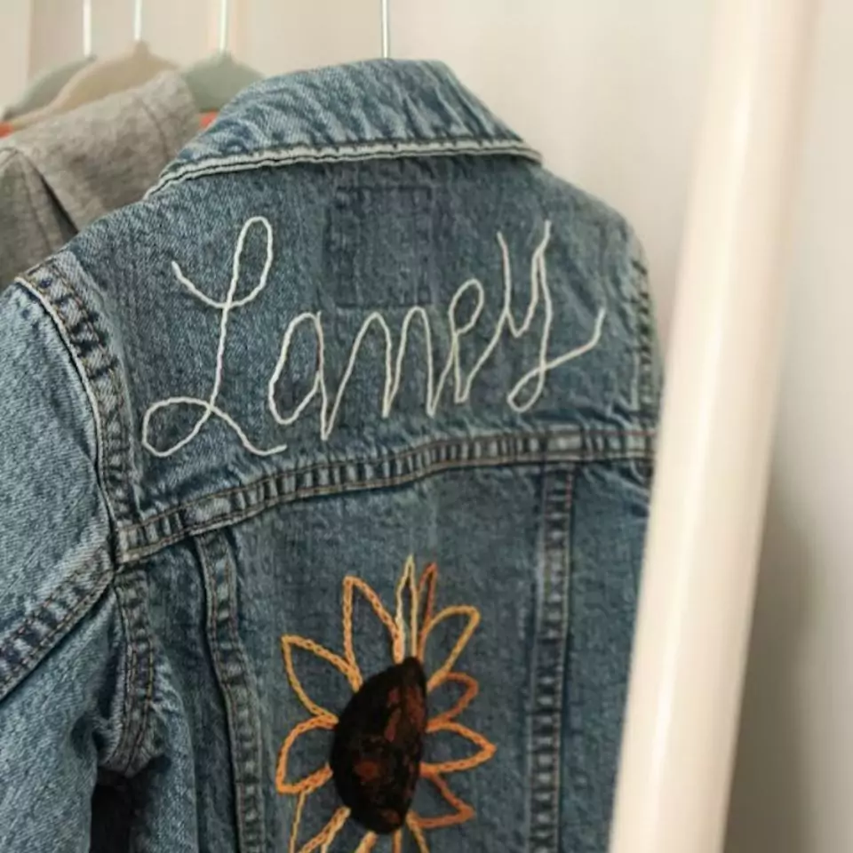 Hand-Embroidered Kids Jean Jacket
